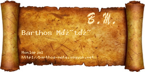 Barthos Máté névjegykártya